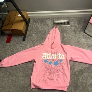 Pink Spider Hoodie with Atlanta Graphic